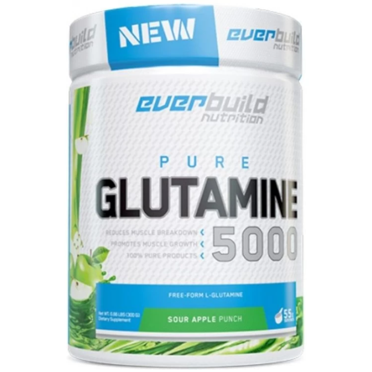 Аминокислота L-глютамин EverBuild Nutrition Glutamine 300 г Зеленое яблоко