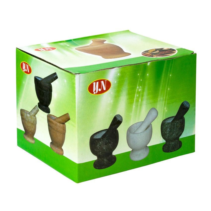 Ступка с пестиком мрамор 110x110x155 мм Черный (10280) - фото 3