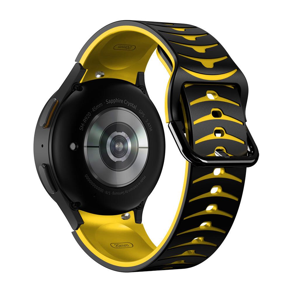 Ремінець силіконовий Watchbands Scales для Samsung Galaxy Watch 4 Classic 42 мм Чорно-жовтий (EP08-6WB66611915)