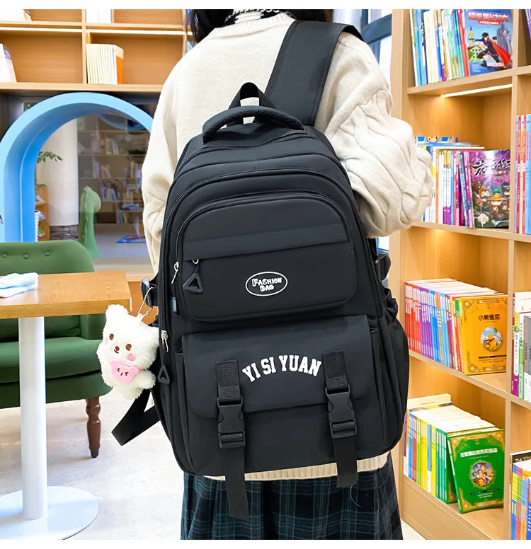 Рюкзак школьный набор 5в1 подростковый для девочки 5-11 класс сумка-шоппер/клатч/пенал Черный (28110748) - фото 3 Рюкзак школьный набор 5в1 подростковый для девочки 5-11 класс сумка-шоппер/клатч/пенал Черный (28110748) - фото 3