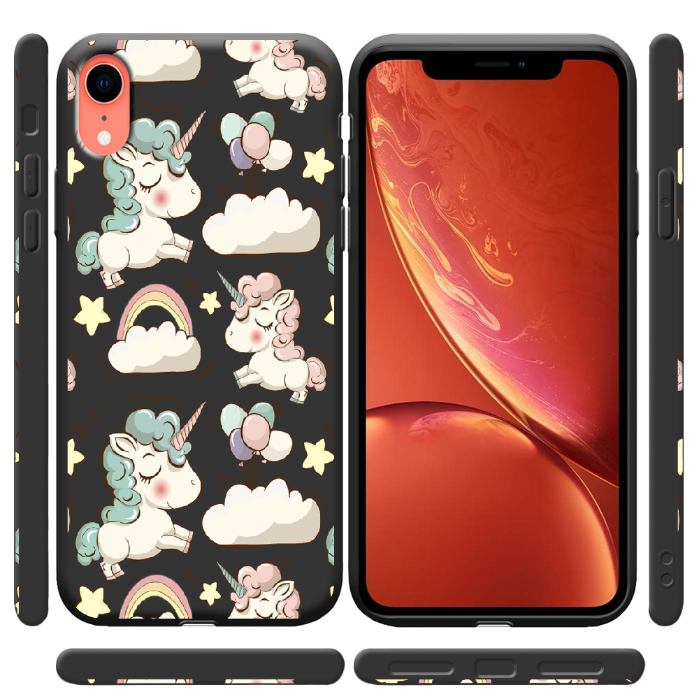 Чохол Boxface iPhone XR Unicorns Чорний силікон (35417-cc2-38739) - фото 2