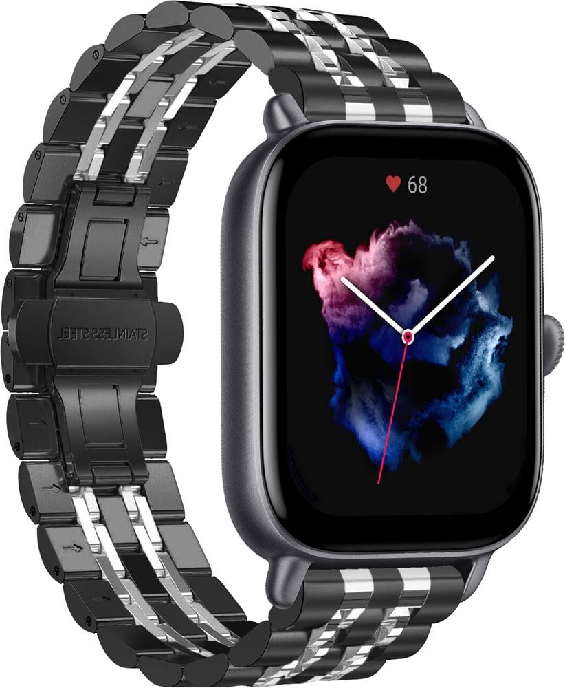 Браслет металлический Spinye Line для Amazfit GTS 3 Black Silver (29038-03)
