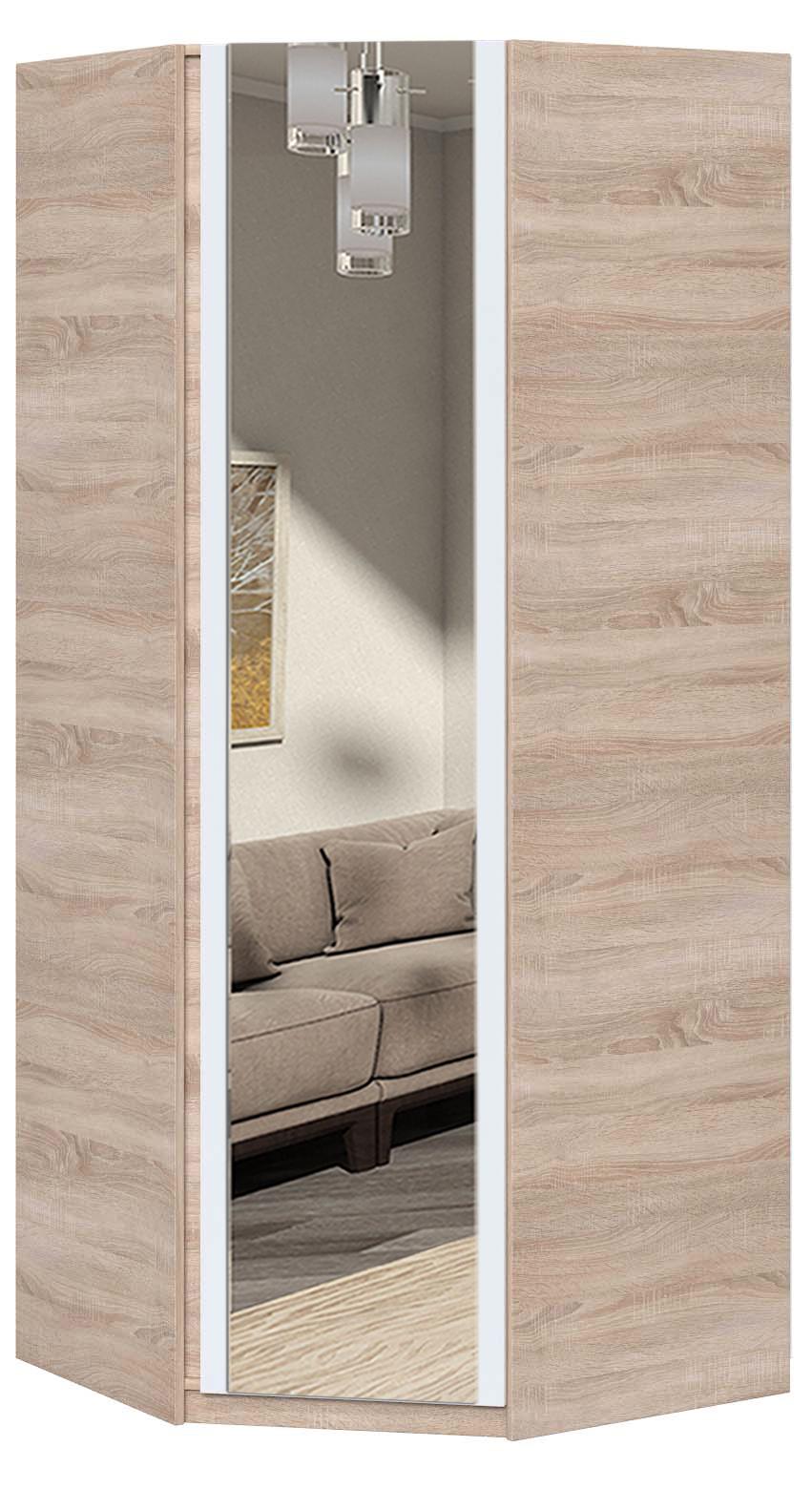 Шафа кутова з дзеркалом Майстер Форм Брайт 850х520х2000 мм Дуб сонома/Білий (32178) Шафа кутова з дзеркалом Майстер Форм Брайт 850х520х2000 мм Дуб сонома/Білий (32178)