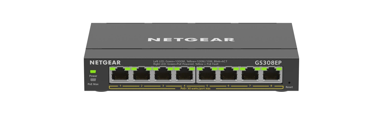 Комутатор керований NETGEAR GS308EPP рівня 3 (GS308EPP-100PES)