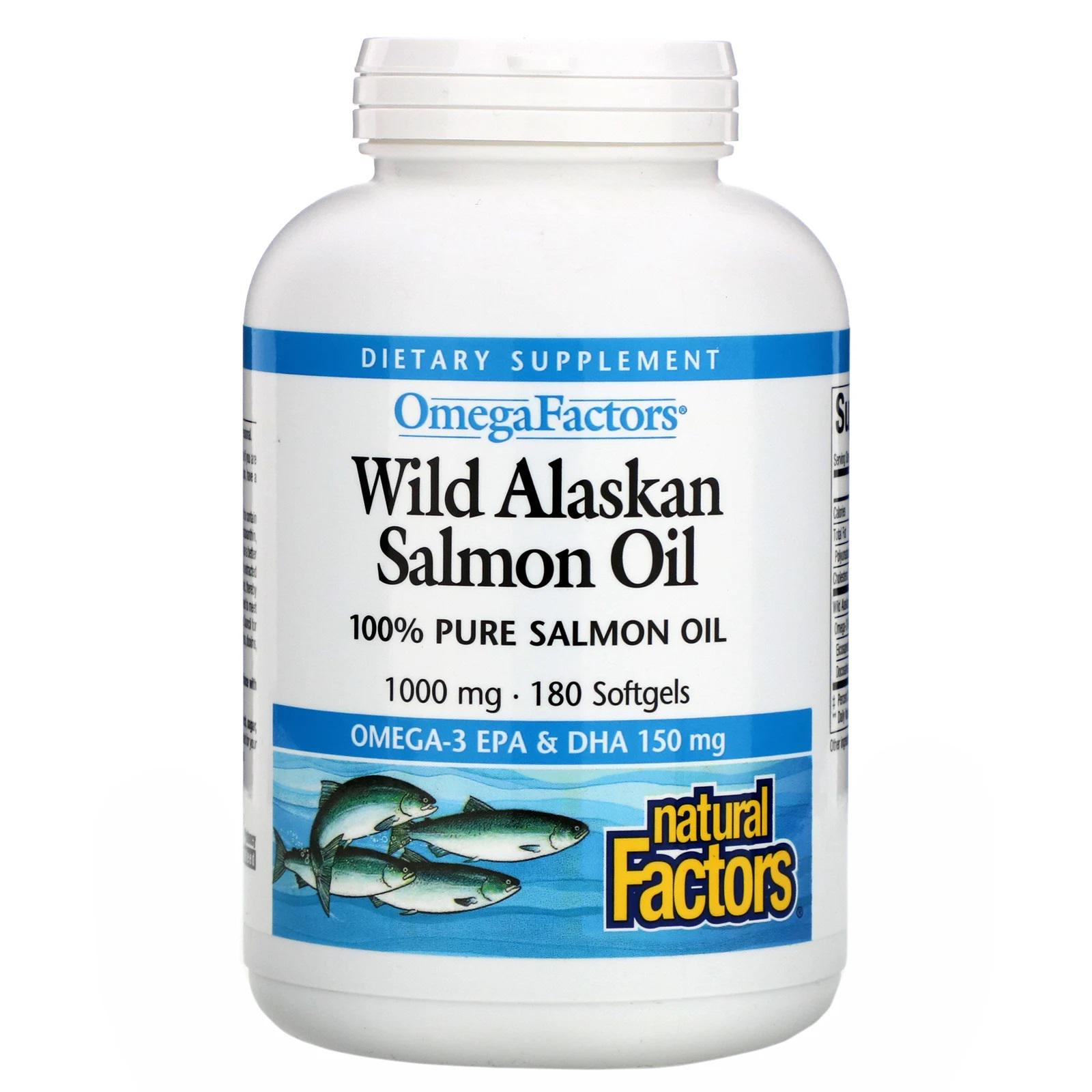 Омега дикого лосося OmegaFactors Wild Alaskan 1,000 мг 180 капсул (00000036316)