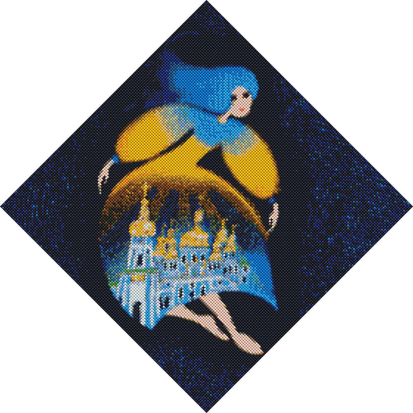 Алмазная мозаика на подрамнике Идейка Берегиня Михайловская 40x40 см (AMO7239)