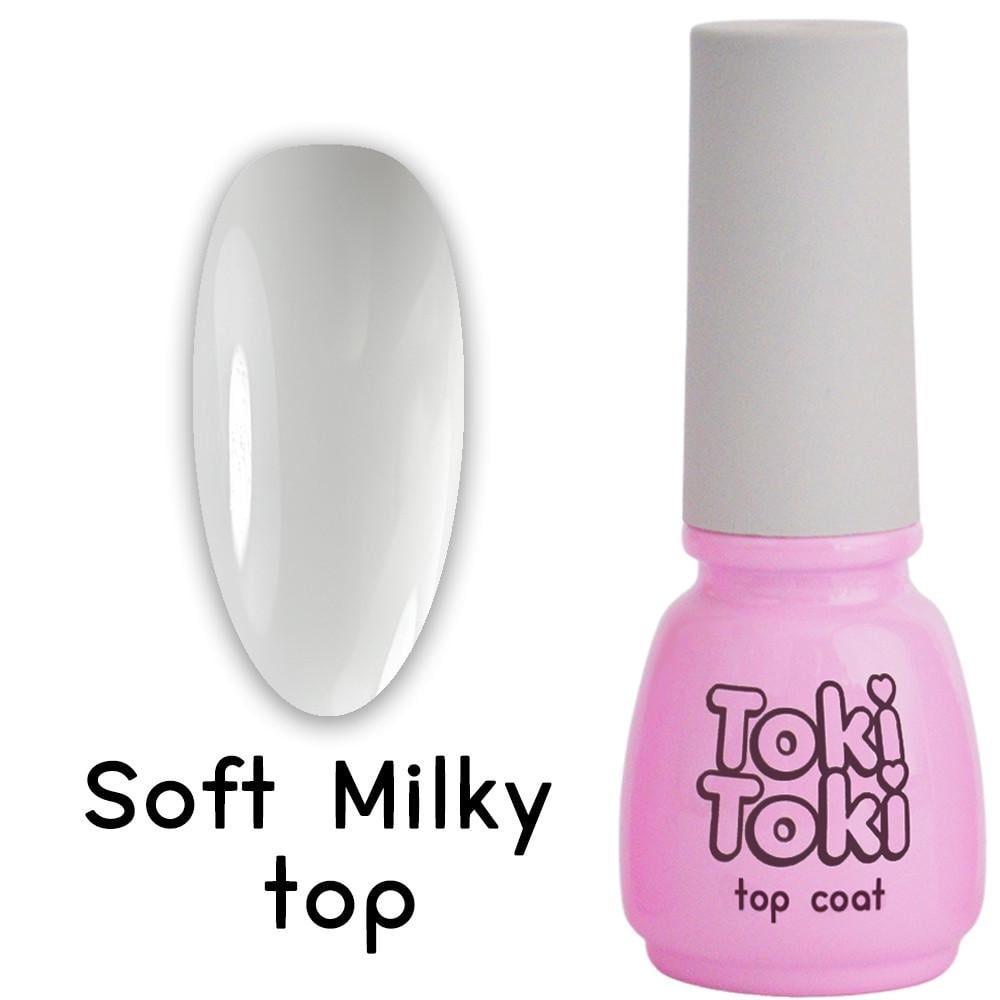 Топ для ногтей без липкого слоя Toki-Toki Soft Milky top 5 мл Молочный топ