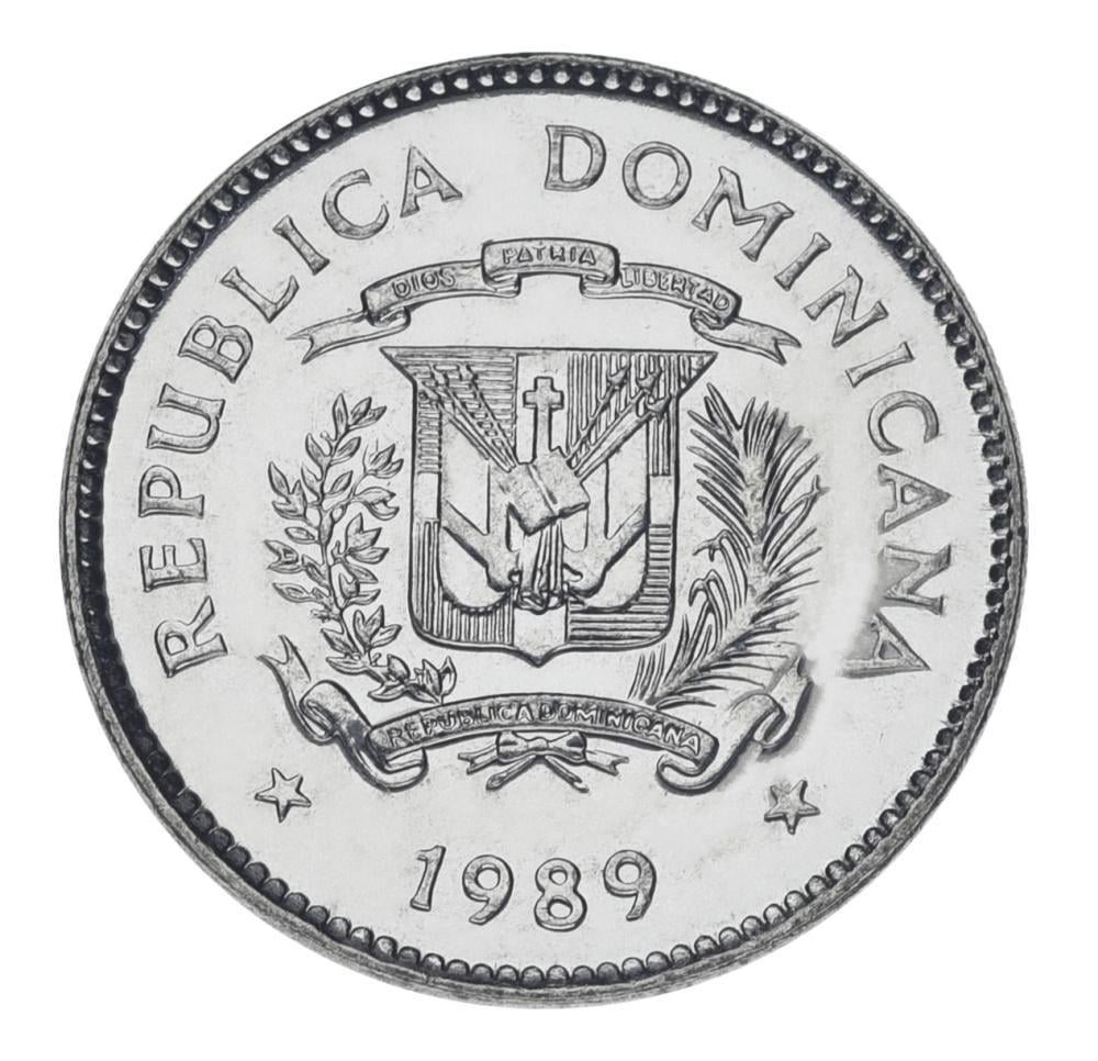 Коллекционная монета Доминикана 10 сентаво 1989 UNC (М21223)