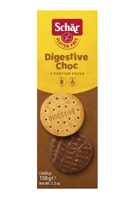 Печенье без глютена с молочным шоколадом Dr. Schar Digestive choc 150 г (8008698004548)