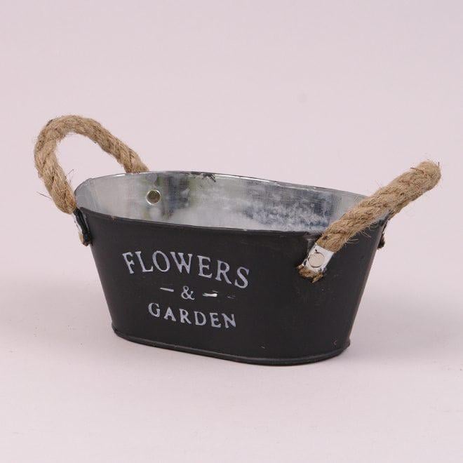 Кашпо металлическое Flora Flowers & Garden 38855 Черный (DR013655)
