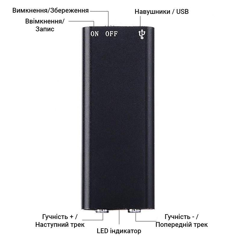 Мини диктофон с активацией голосом Savetek 200 32 Гб - фото 6 Мини диктофон с активацией голосом Savetek 200 32 Гб - фото 6