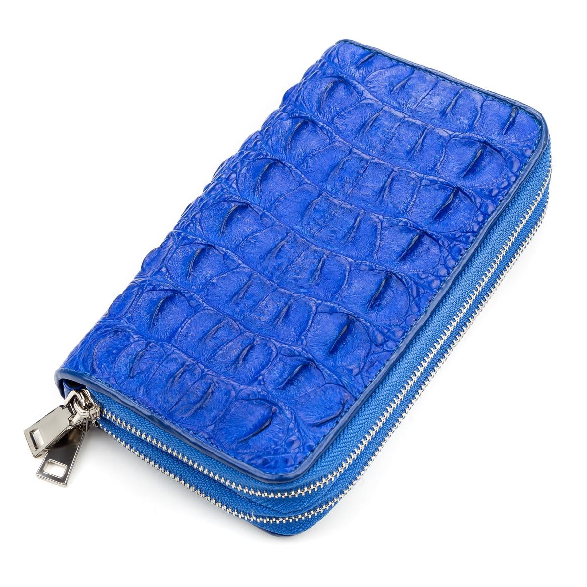 Кошелек женский Crocodile leather 18161 кожа Синий