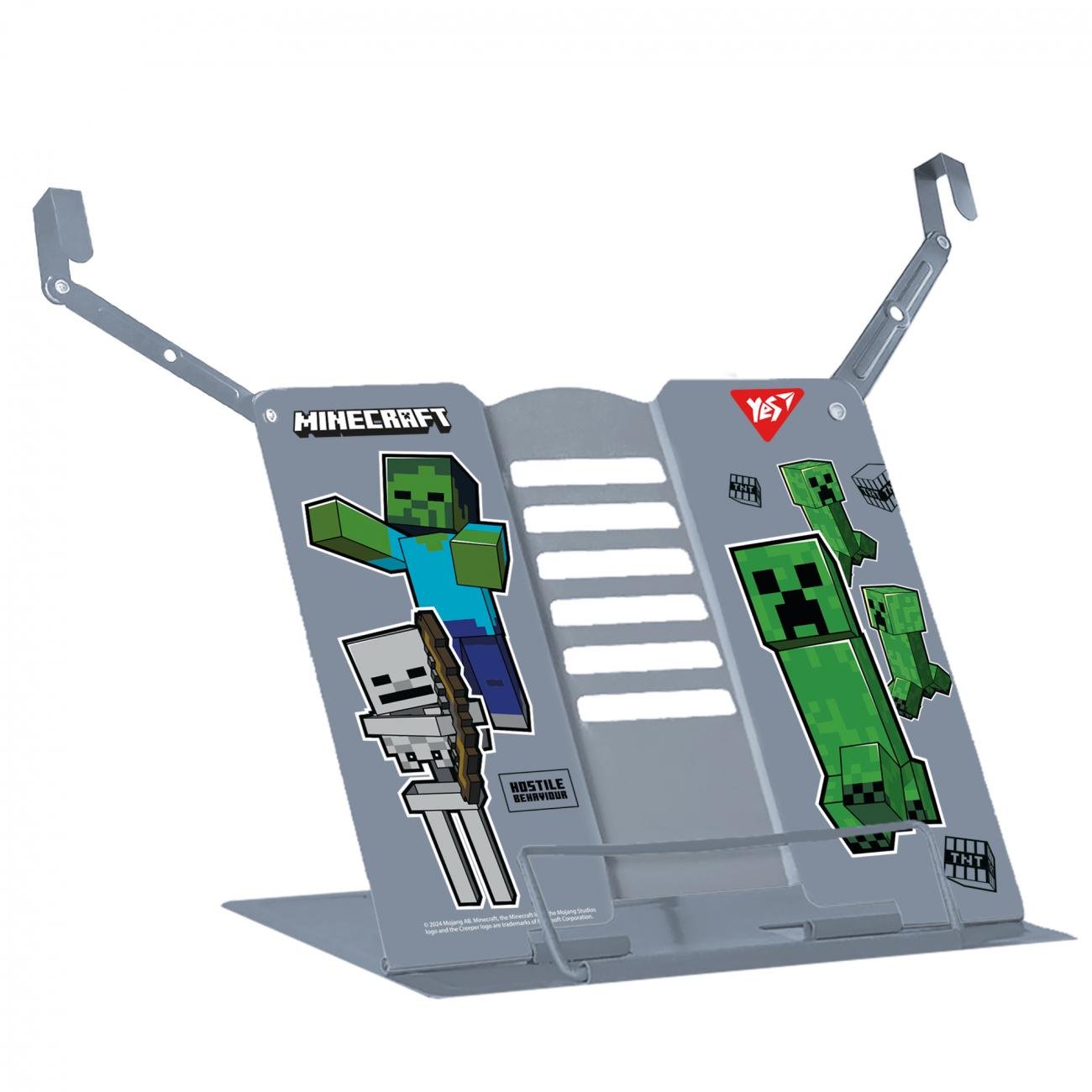 Підставка для книг YES Minecraft з додатковими фіксаторами метал Сірий (470520)