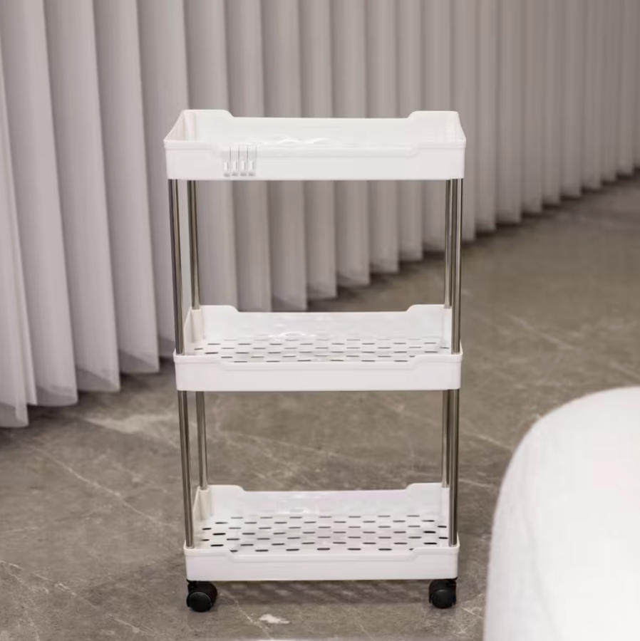Етажерка універсальна на колесах 3 полиці 35х19х59 см Білий (33549790)