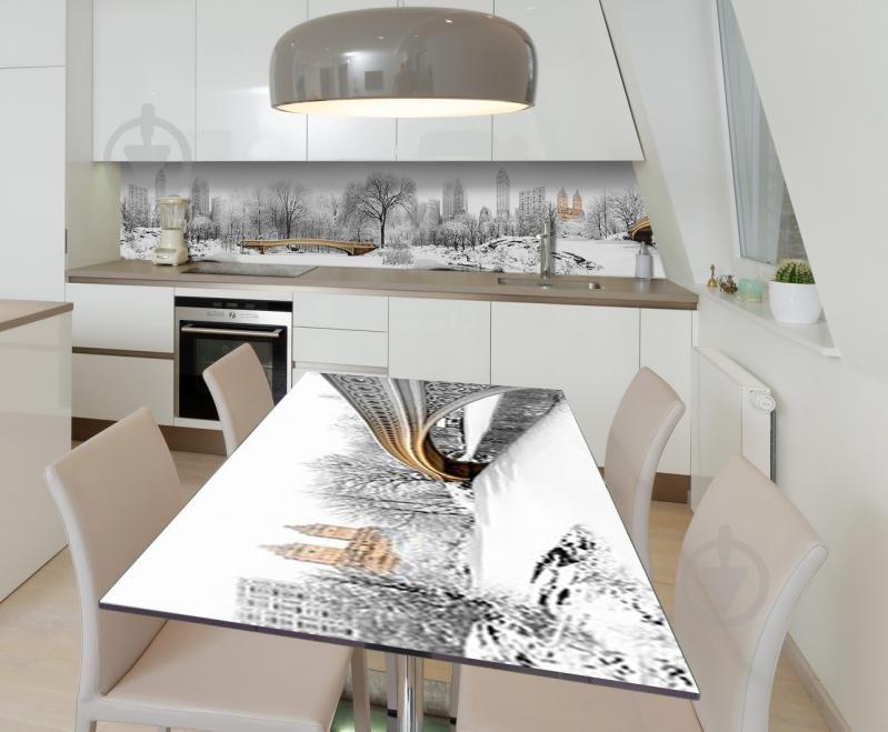 Наклейка 3Д виниловая на стол Zatarga «Заснеженный Нью-Йорк» 600х1200 мм для домов, квартир, столов, кофейн,