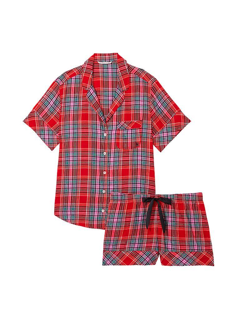 Женская пижама Victoria's Secret Flannel Short Pajama Set L Красный (2122484487) - фото 3