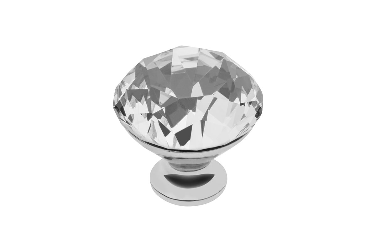 Ручка кнопка GTV Crystal Palace CRPB ⌀40 мм стекло Хром