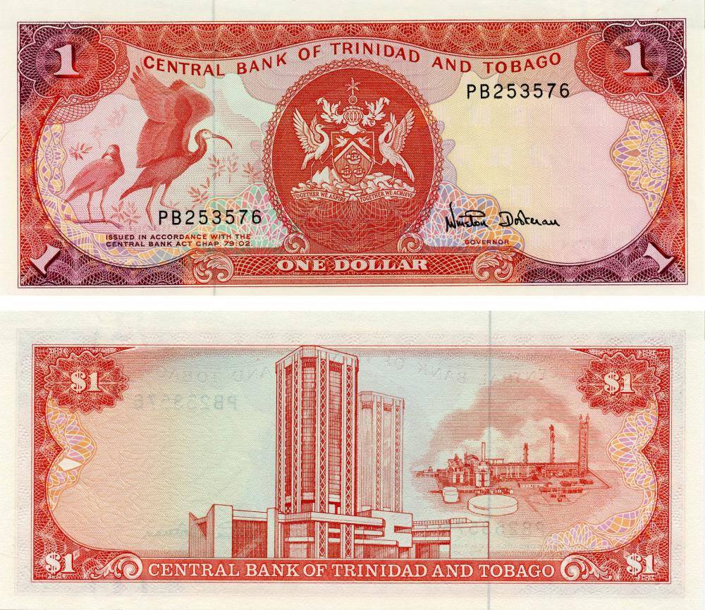 Коллекционная банкнота Тринидад и Тобаго 1 доллар 1985 UNC P36 (Б13291)