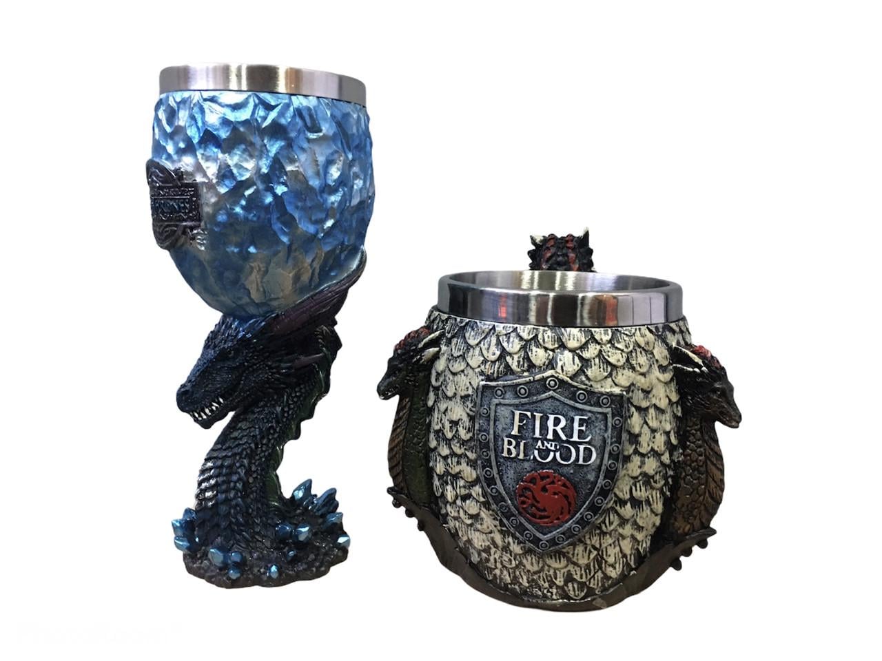 Подарочный набор чашка и бокал Игра Престолов Fire and Blood Дом Таргариен Синий (1354630845)