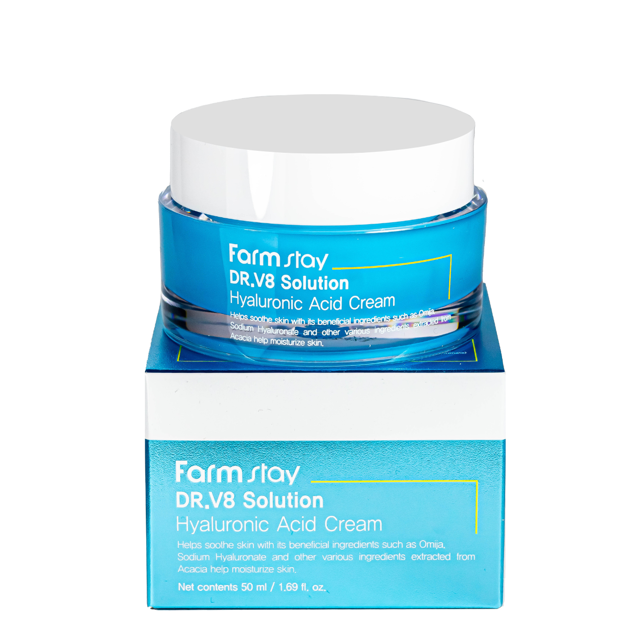 Крем для лица от морщин FarmStay DR.V8 Solution Hyaluronic Acid Cream увлажняющий омолаживающий 50 мл