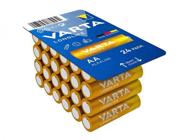 Батарейки лужні Varta Longlife AA 24 шт. (ERC-04106301124)