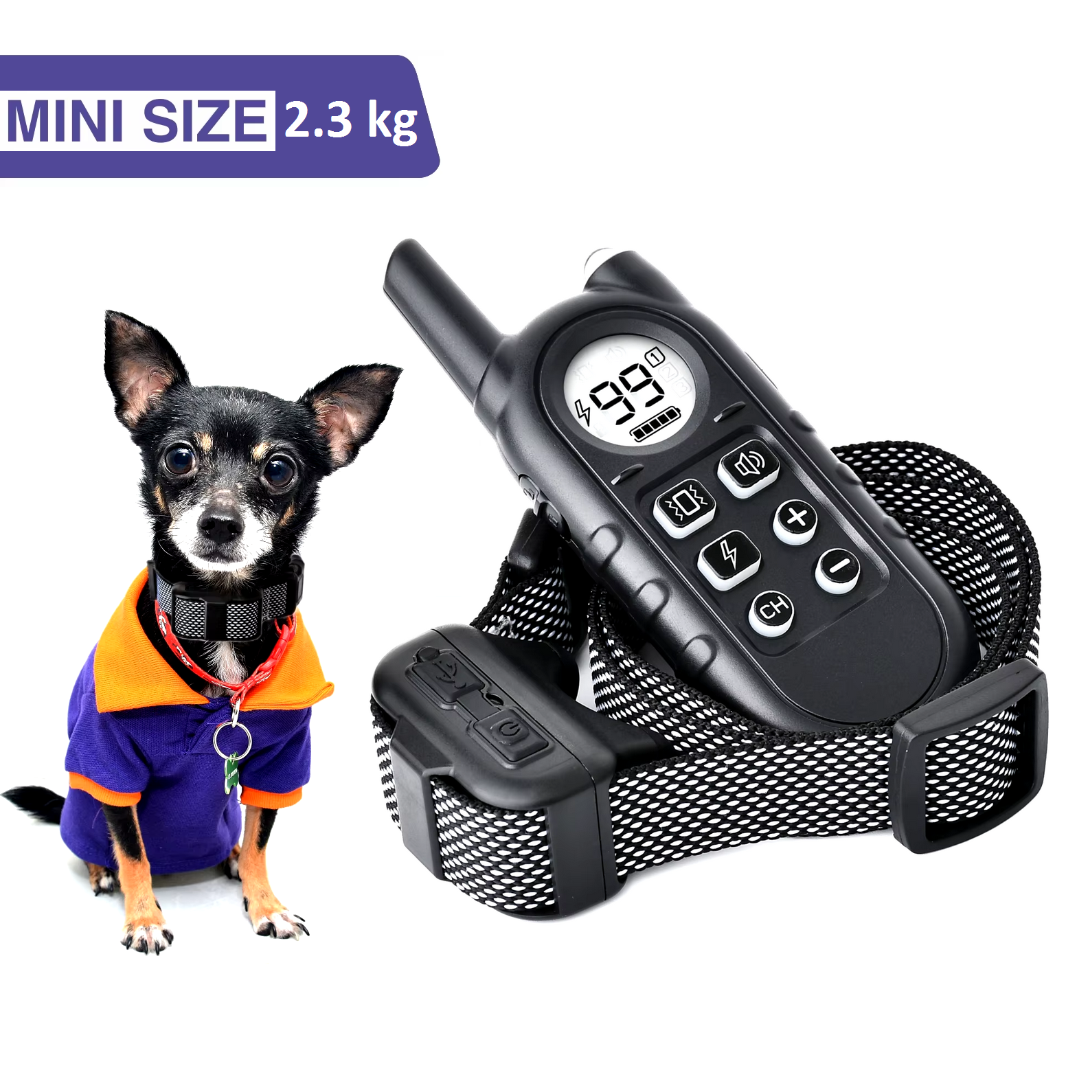 Нашийник електронний DOBE DB62 mini до 400 м для дресирування маленьких собак від 2,3 кг (201.2) - фото 2 Нашийник електронний DOBE DB62 mini до 400 м для дресирування маленьких собак від 2,3 кг (201.2) - фото 2