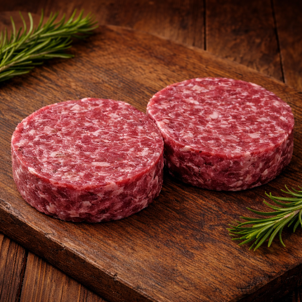 Біфштекси для бургерів Чугун м'ясо оленя рублені заморожені 150 г 2 шт. (33702507)