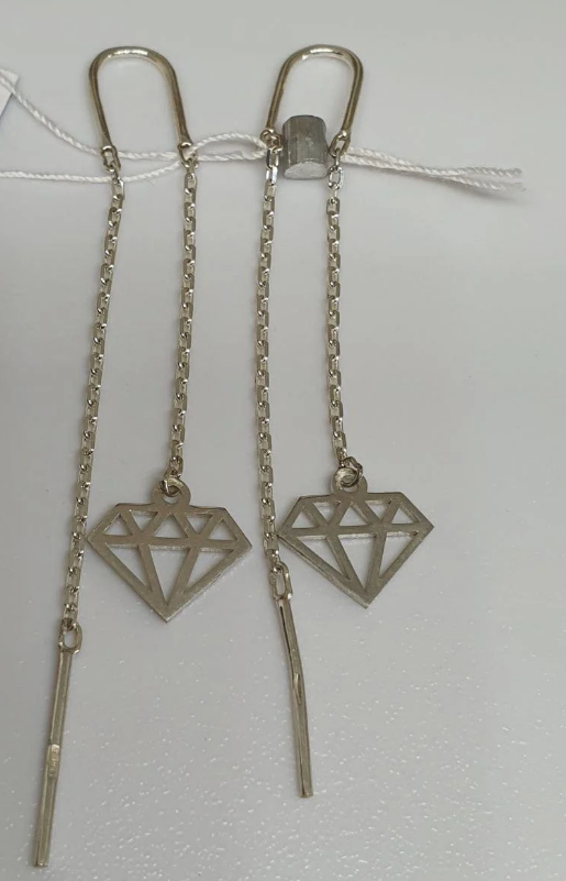 Серьги серебряные протяжки Кристалл 925 проба (26943735)