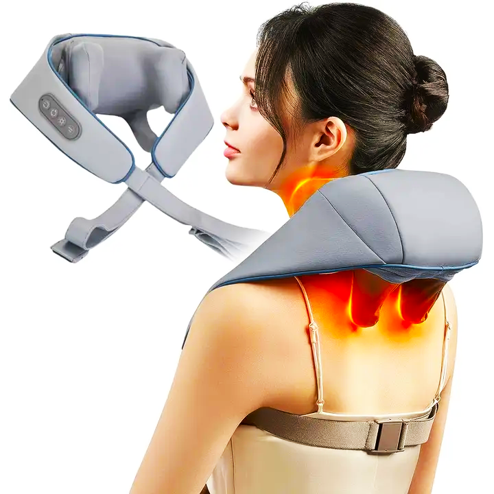 Массажер ударный для шеи и плеч Massager Shoulder Neck SF-L9 с аккумуляторным подогревом (23979172) - фото 2