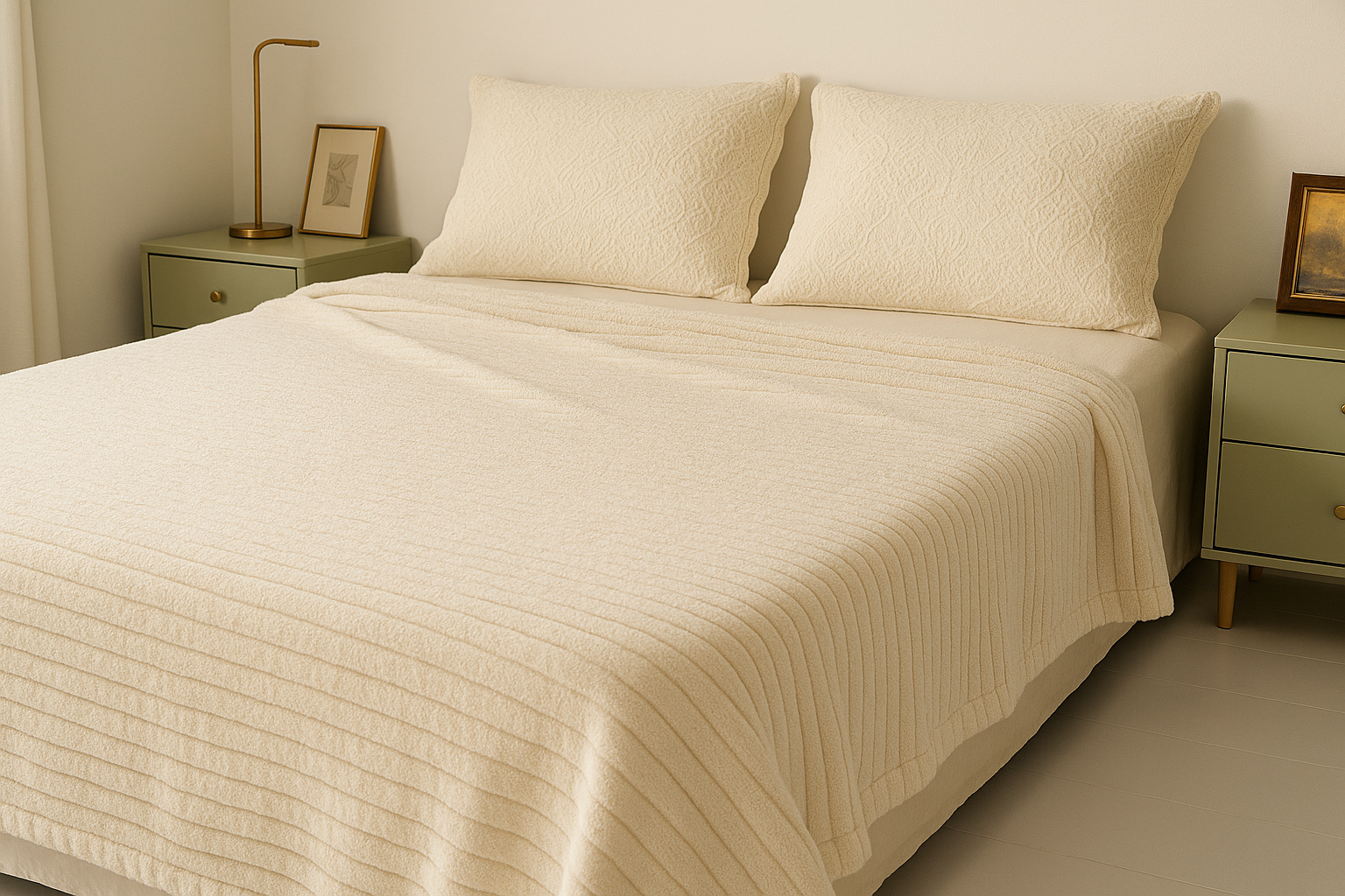 Плед флисовый полуторный Волна 160х210 см Молочный (F-1-106-80/light) - фото 3 Плед флисовый полуторный Волна 160х210 см Молочный (F-1-106-80/light) - фото 3