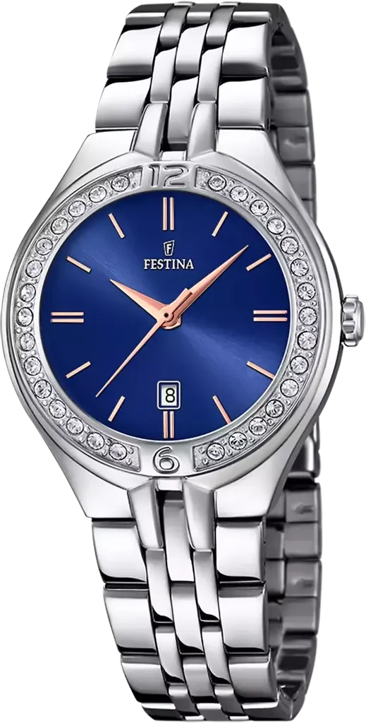 Наручний годинник жіночий Festina Mademoiselle F16867/5 з сталевим корпусом та синім циферблатом