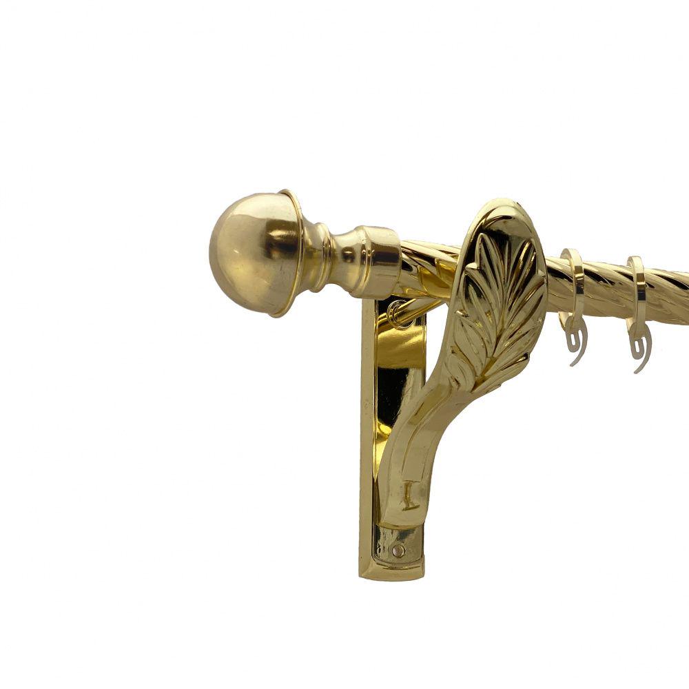 Карниз Orvit Бостон металевий однорядний ретро скручена труба кільце фасонне металеве 25 мм 160 см Золото (00-00010823)