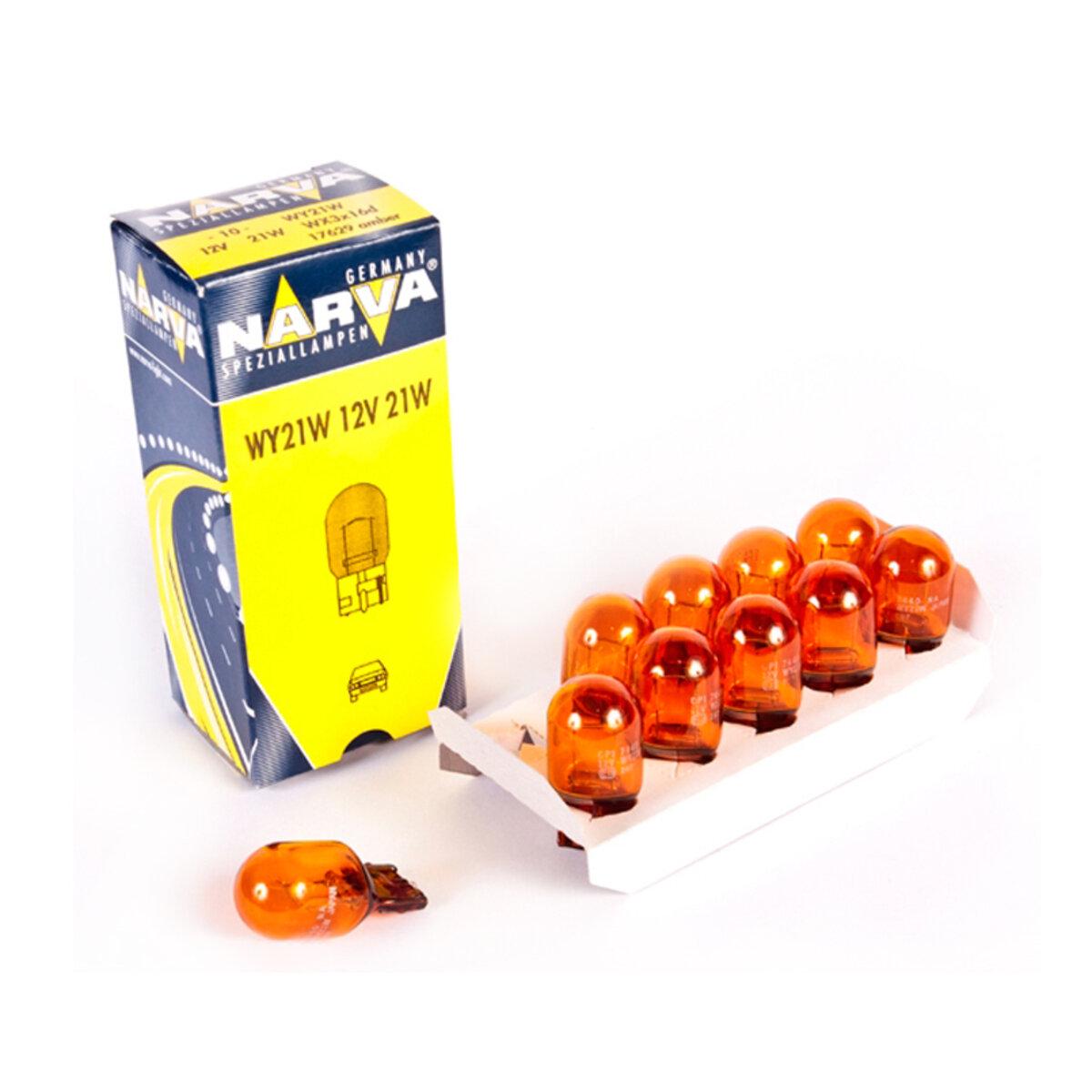 Автомобільна лампа розжарювання Narva WY21W 12V 21W W3X16d AMBER 10 шт. (2562)