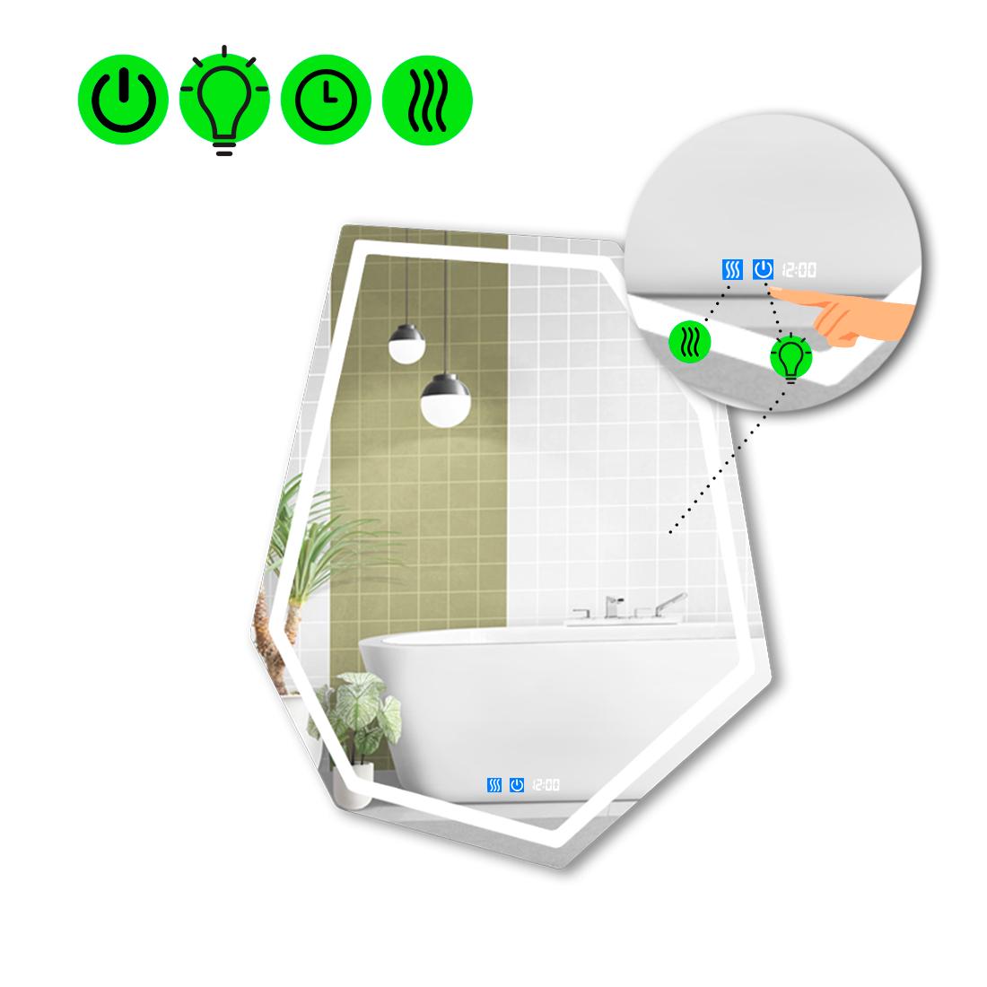 Зеркало с LED подсветкой Montagna 1 с двумя сенсорами 120x90 см (8737922)