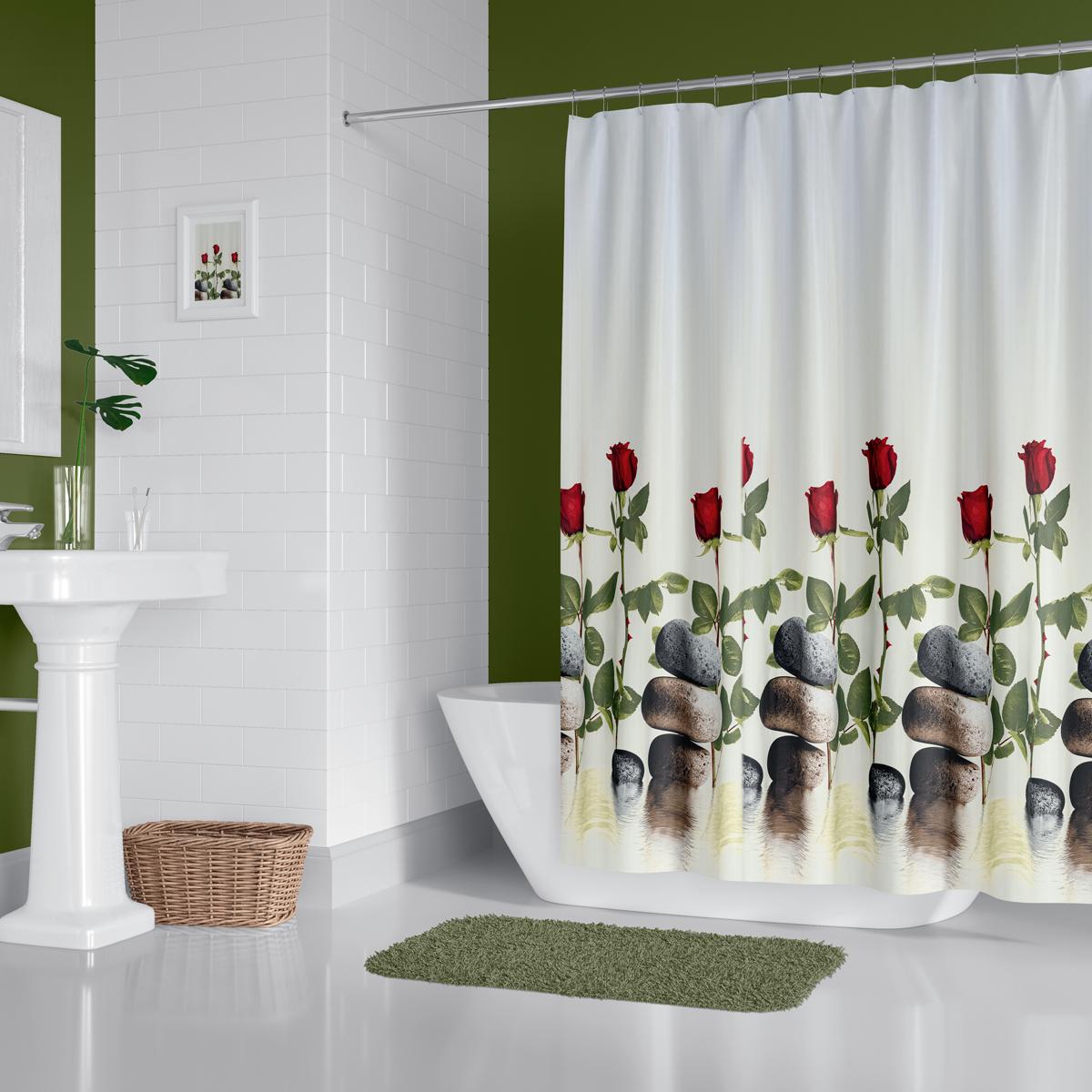Штора для ванной Tropik Red Rose 180x200 см (25454688)