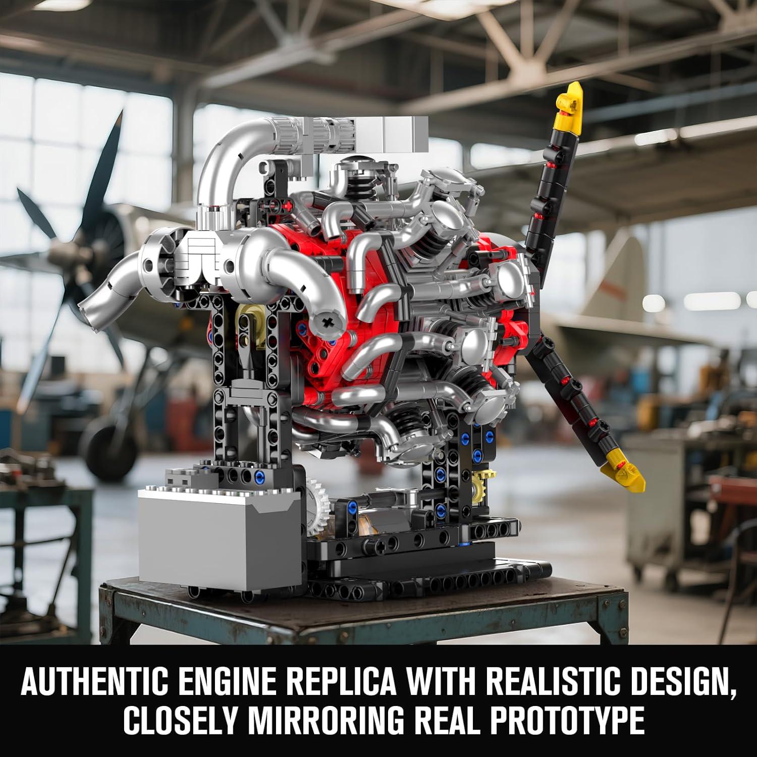 Конструктор Radial Aviation Engine Mould King Двигатель авиационный радиальный моторизованный 1147 дет. (10211) - фото 7 Конструктор Radial Aviation Engine Mould King Двигатель авиационный радиальный моторизованный 1147 дет. (10211) - фото 7