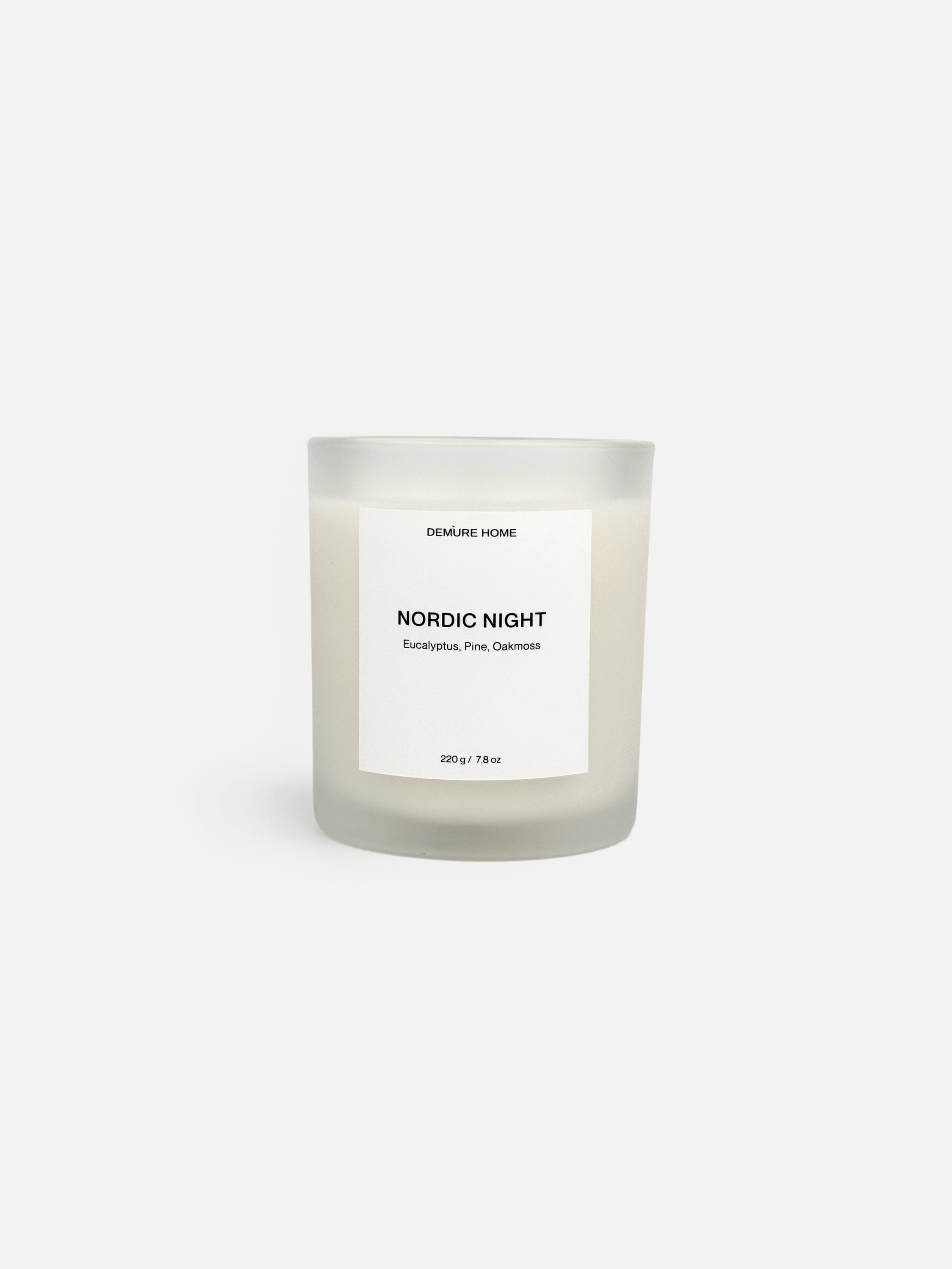 Ароматическая свеча Demure Home Nordic Night Frosted 220 г Белый (10021007)