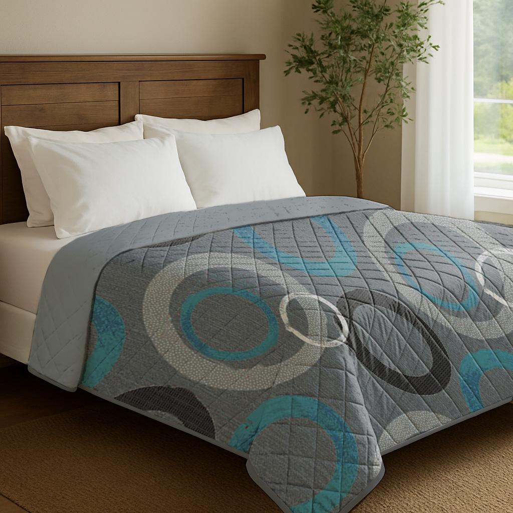 Покрывало двустороннее Zastelli Circl/14-4102Glacier Grey 145х210 см Разноцветный (22676)