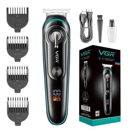 Машинка аккумуляторная VGR V-075 для стрижки с цифровым дисплеем и регулировкой длины (10714)