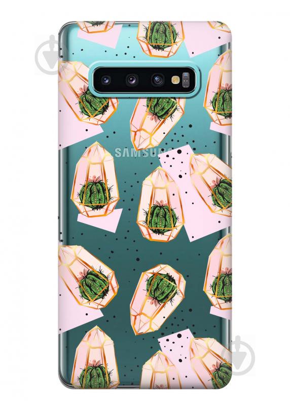Чехол iSwag для Samsung Galaxy S10 Кактусы в колбах (H392)