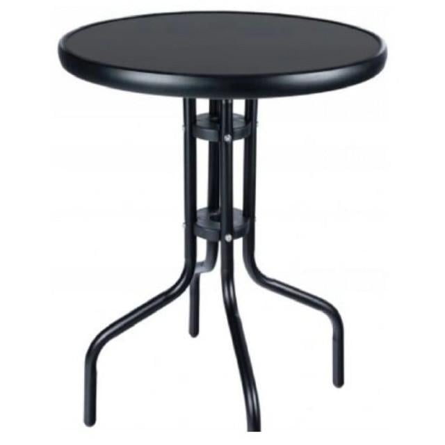 Стол садовый стеклянный Bonro B-6002 Черный (2670149004)