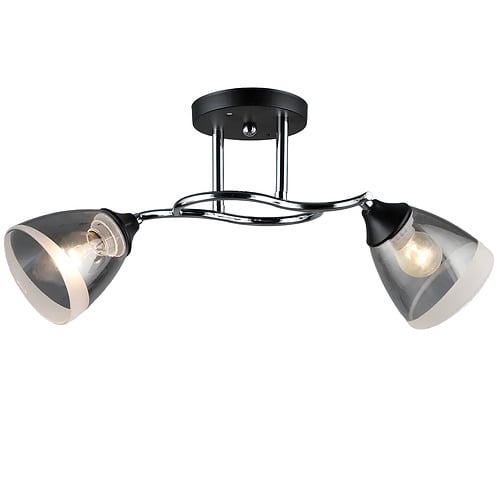 Люстра Svet на две лампы Е27 со стеклянными плафонами Серо-белый (SR-A3859/2 CH+BK)