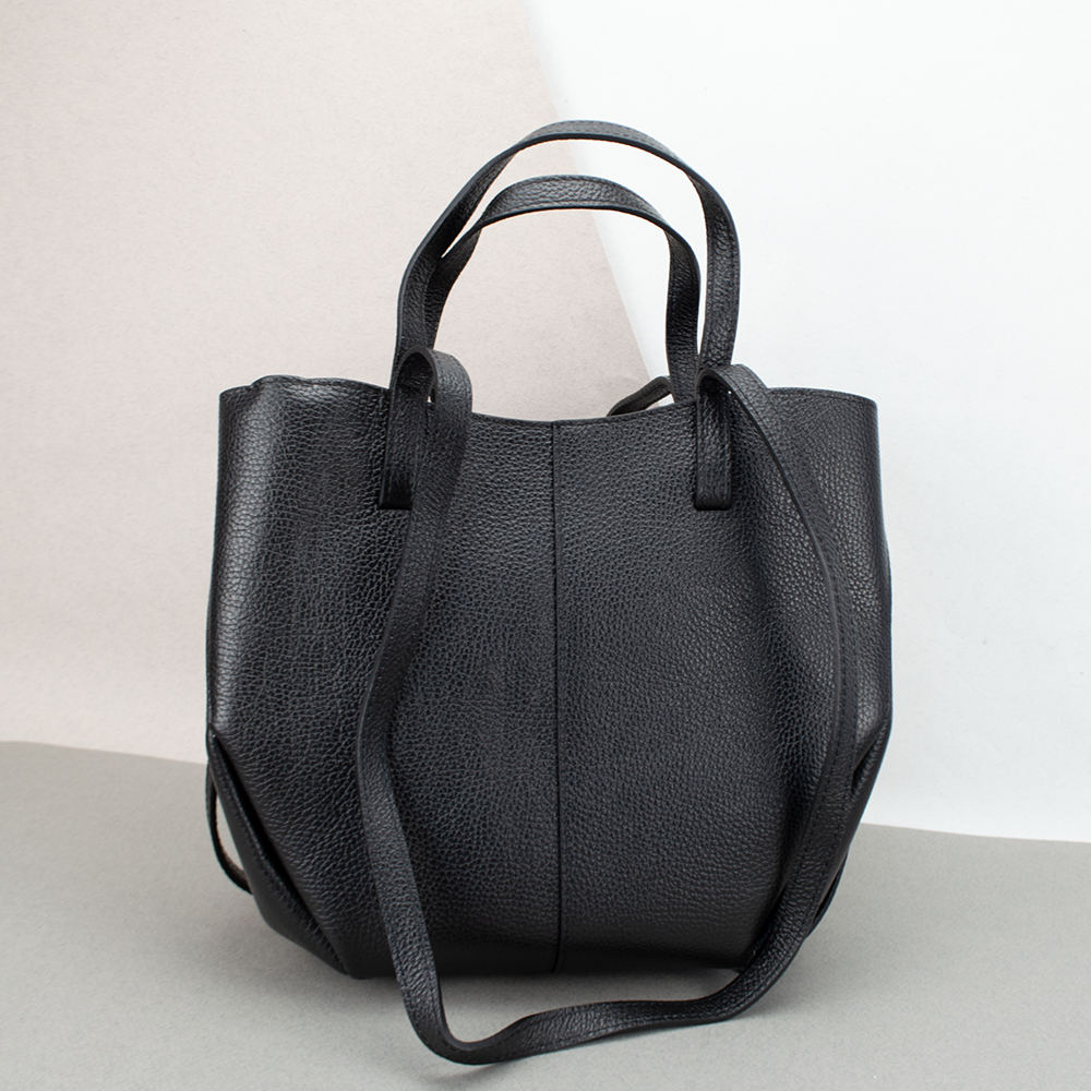 Сумка-шопер женская кожаная Virginia Conti 03754 Черный (2351664694)