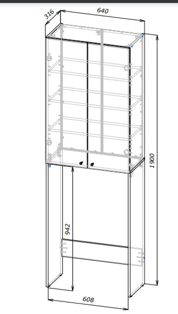 Шафа-пенал відкрита Doros Білий (41516022) - фото 2 Шафа-пенал відкрита Doros Білий (41516022) - фото 2