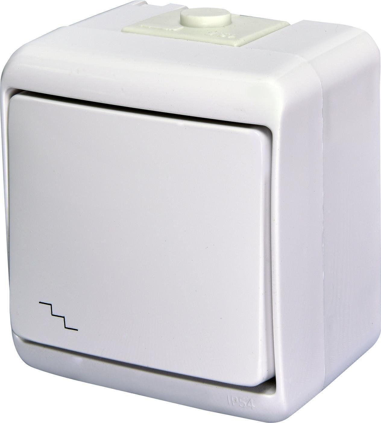 Выключатель лестничный ETI VHE-3 IP54 Белый (4668002)