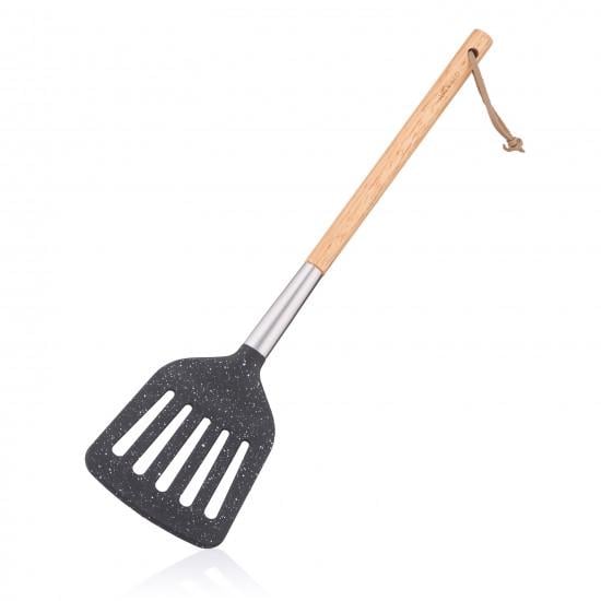 Лопатка з прорізами кухонна Ardesto Midori нейлон/дерево/нержавіюча сталь 34,8 см (AR1302BP)