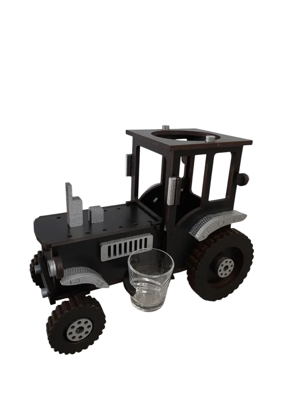 Держатель для бутылок подарочный Хатинка Трактор ХТЗ со стопками деревянный (CNT00012073)