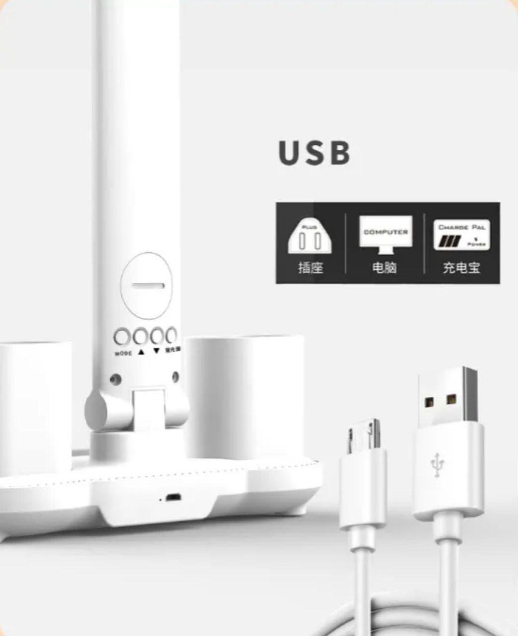 Настольная лампа светодиодная с двумя плафонами и дисплеем (Л-021) - фото 4