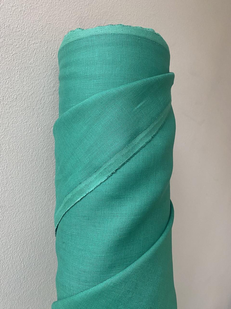Ткань рубашечно-платьевая LINEN PLUS 100% лен 143 см 1788 Зеленый - фото 5 Ткань рубашечно-платьевая LINEN PLUS 100% лен 143 см 1788 Зеленый - фото 5