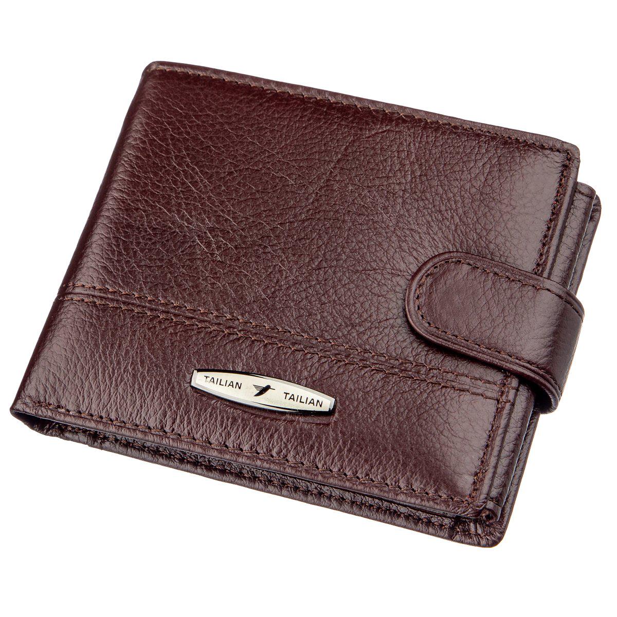 Кошелек мужской Tailian 19004 кожаный Темно-коричневый